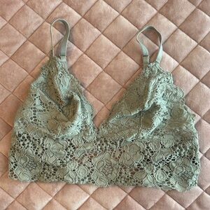 Victoria's Secret Lace Bralette in Light olive green